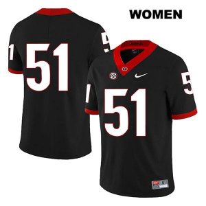 Women's Georgia Bulldogs NCAA #51 David Marshall Nike Stitched Black Legend Authentic No Name College Football Jersey ZPF6654LK